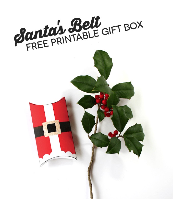 Santa belt pillow box for Christmas.