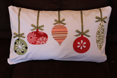 Simple Christmas ornament pillow.