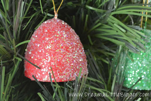 Sparkle gumdrop ornaments.