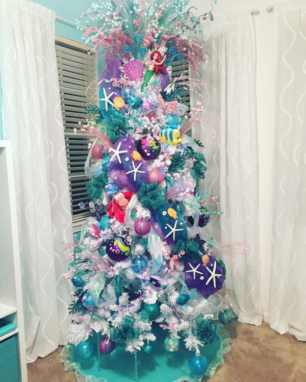 The little mermaid theme Christmas tree decor.