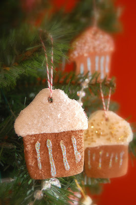 Yummy cup cake Christmas ornaments.