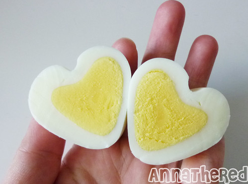Awesome heart shape boiled eggs.