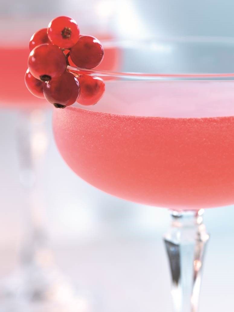 Cherry rose cocktails in flavors of red currant and cherry.