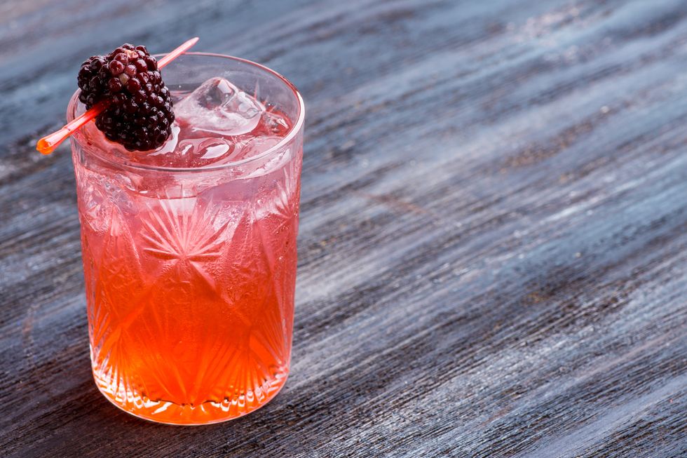 Raspberry ginger cocktail.