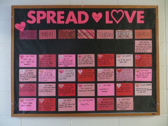 Spread love bulletin board.