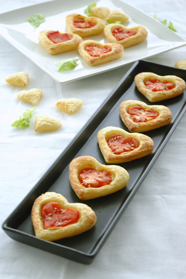 Tomato heart tarts.