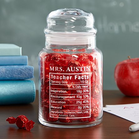 Treat jar of teacher facts.