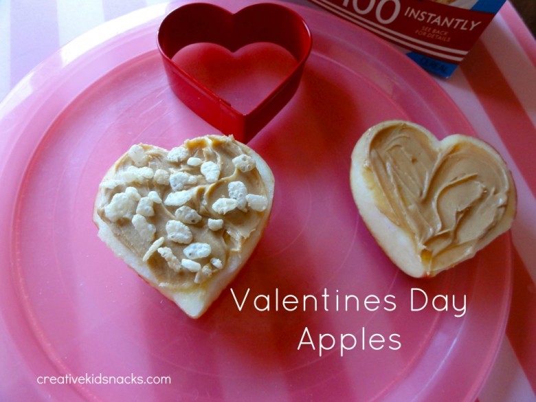 Valentines day apple slices.