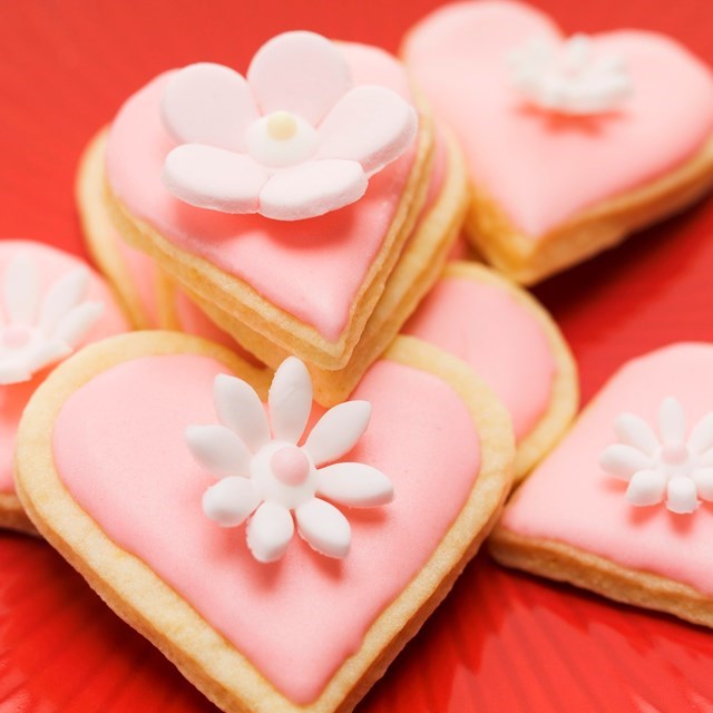 Amazing almond heart shaped biscuits.