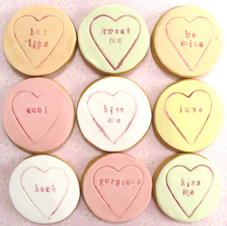 Awesome conversation heart cookies.