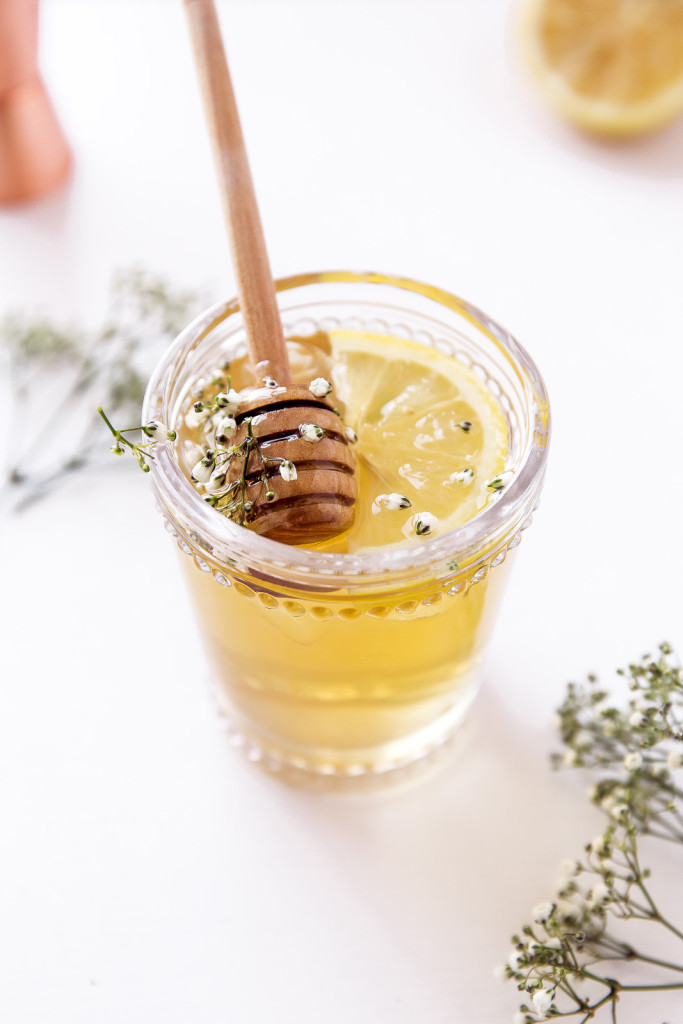 Chamomile Honey Whiskey Cocktail.