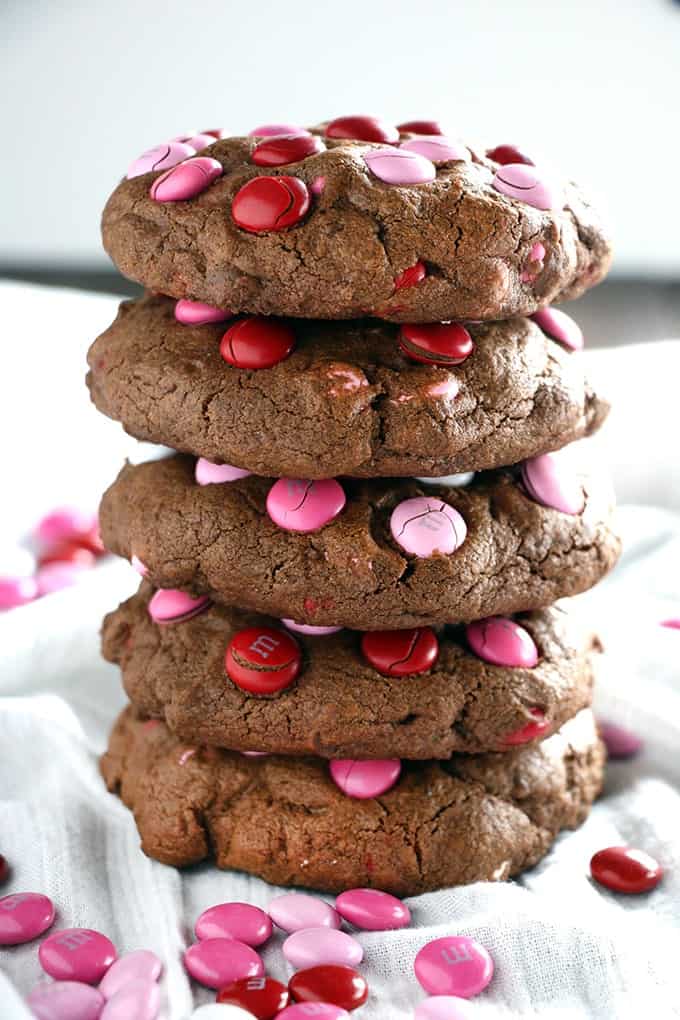 Chocolate M & M sugar cookies.