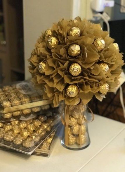 Chocolate bouquet for Valentine's day.