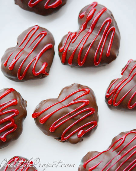 Chocolate covered strawberry hearts.