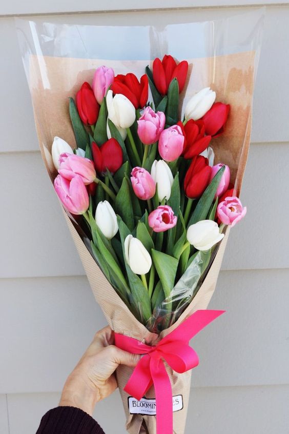 Colorful bouquet of tulips.