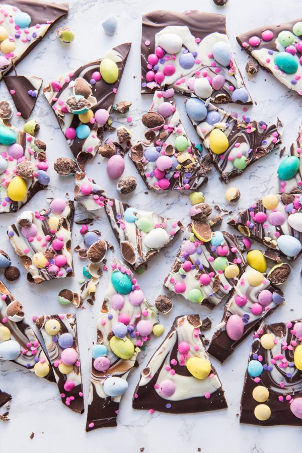 Easter candy bark.