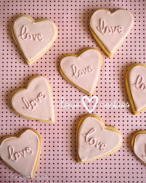Love heart vanilla cookies.