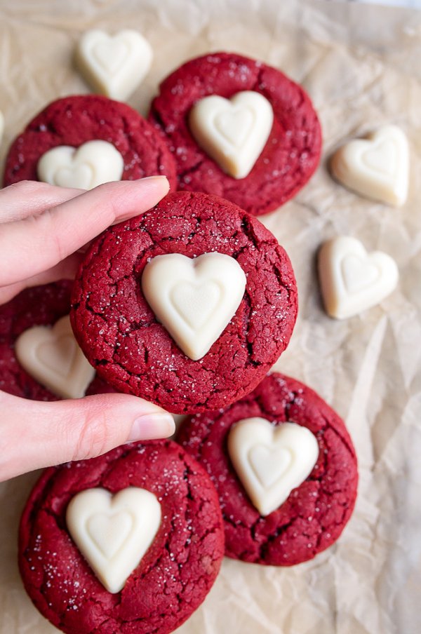 Nice red velvet sugar cookies.