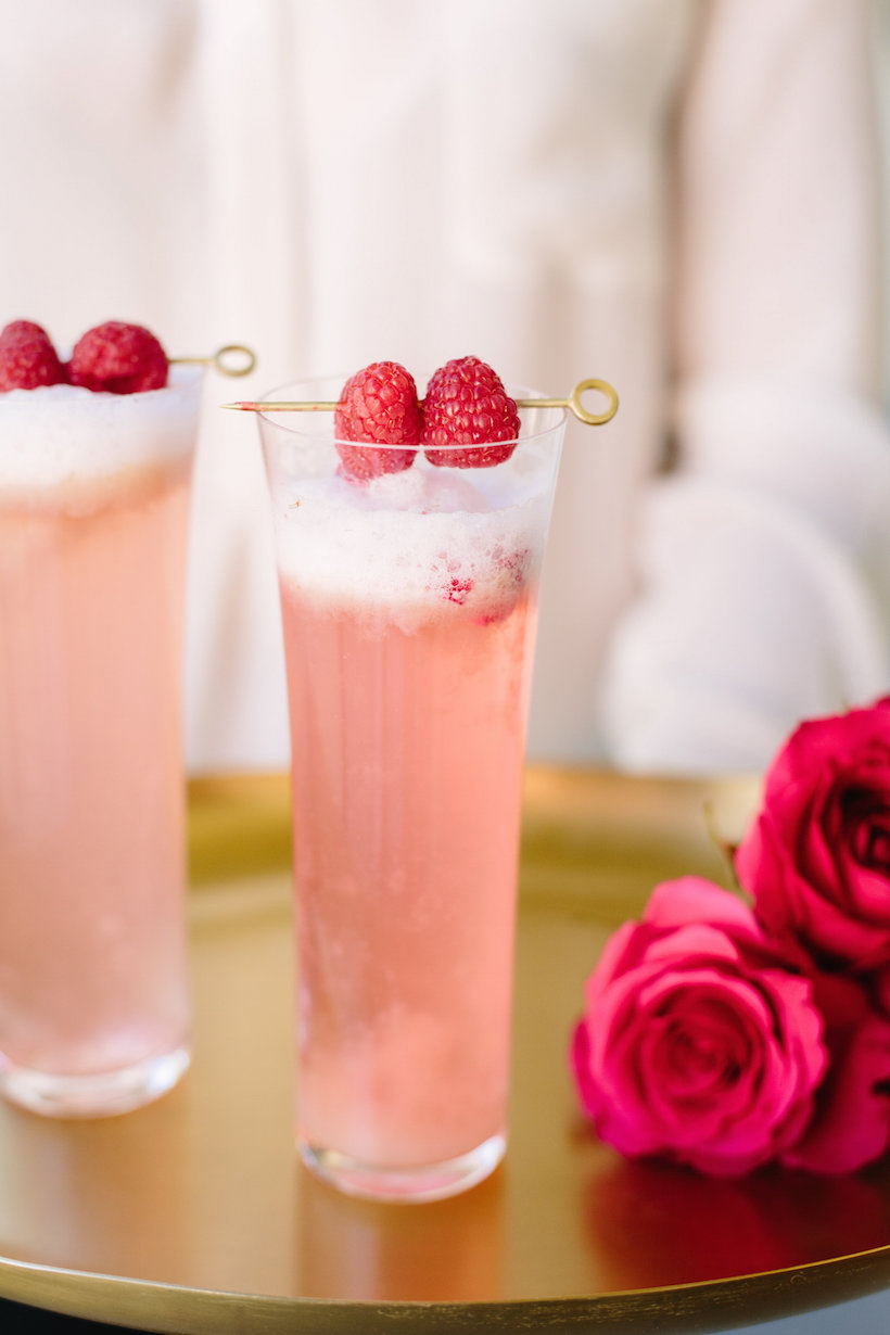 Raspberry rose cocktail. Valentine's Day Cocktail Recipes