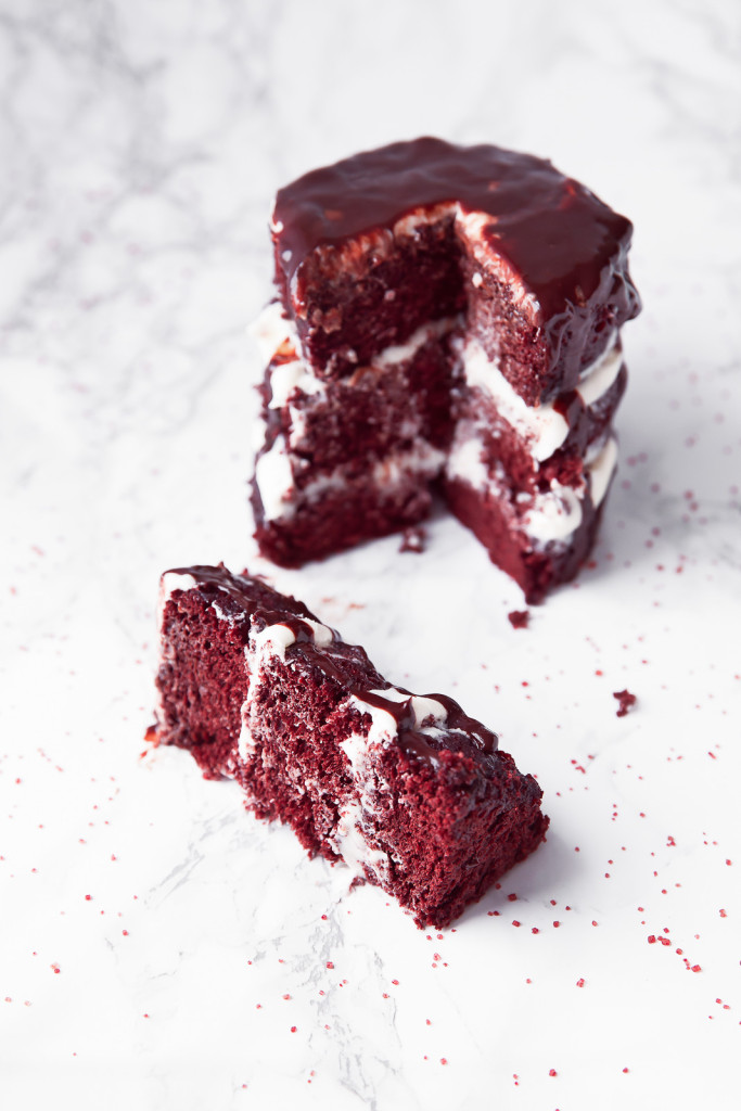 Red velvet cake for two.