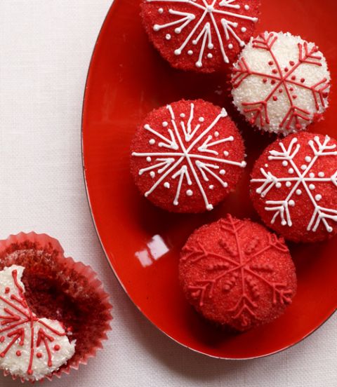 Romantic red velvet cupcakes.