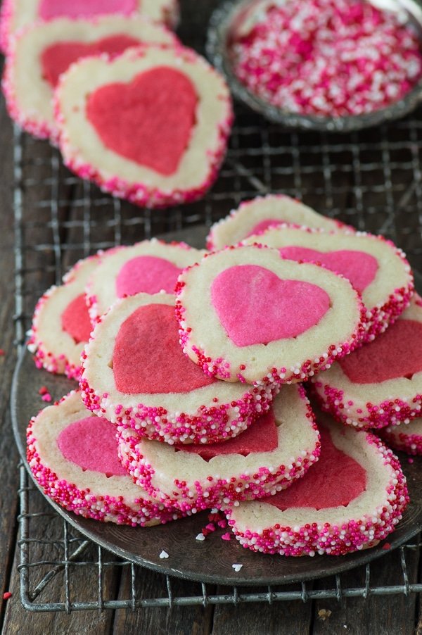 Slace-n-bake Valentines day cookies.