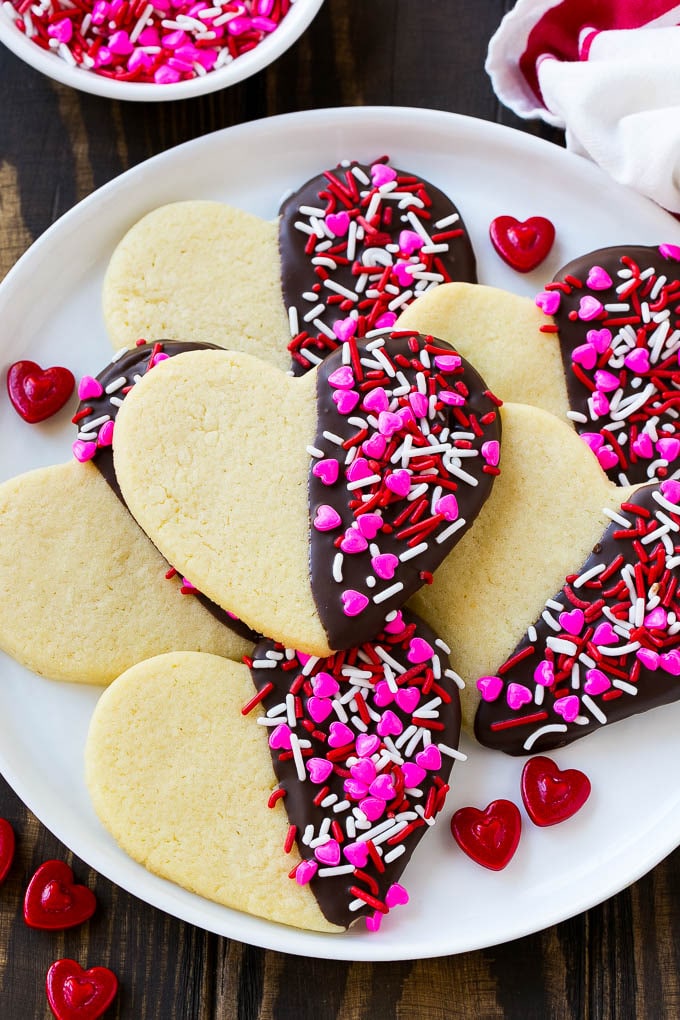 Sprinkles heart cookies.