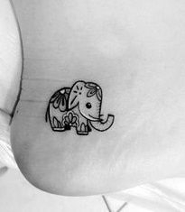 Ultimate elephant tattoo on ankle.