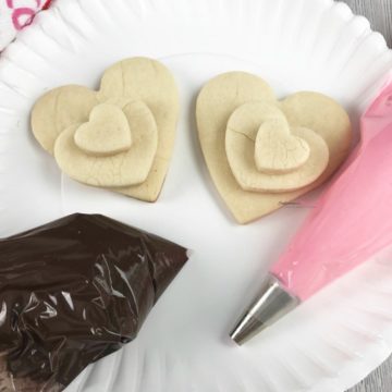 Valentine heart stacked cookies.