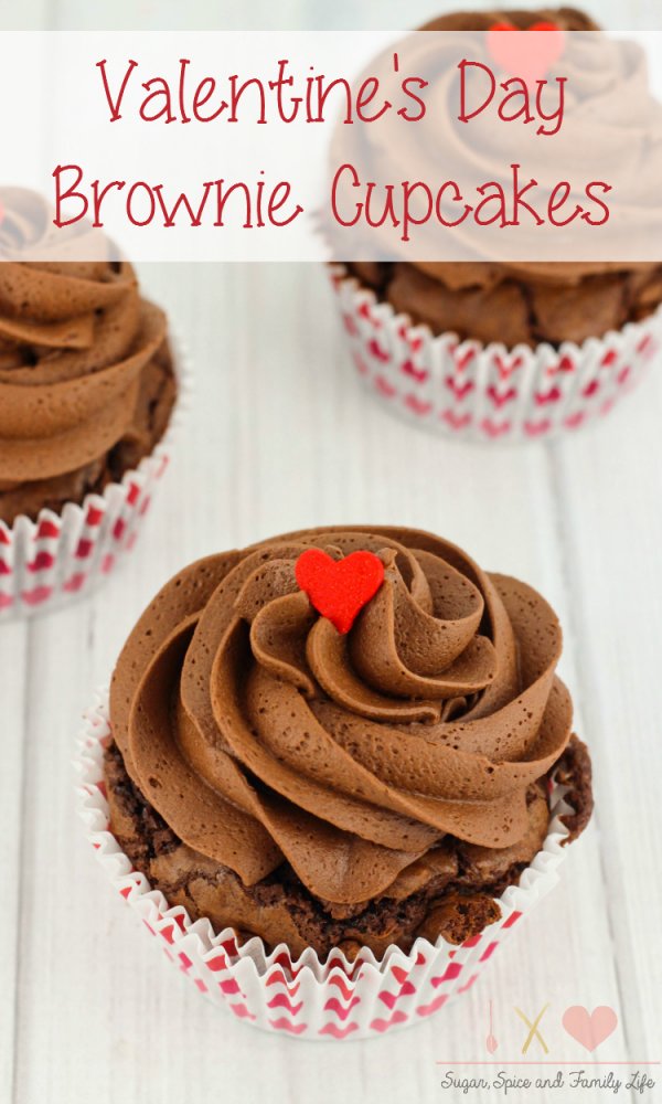 Valentines Day Brownie Cupcakes.