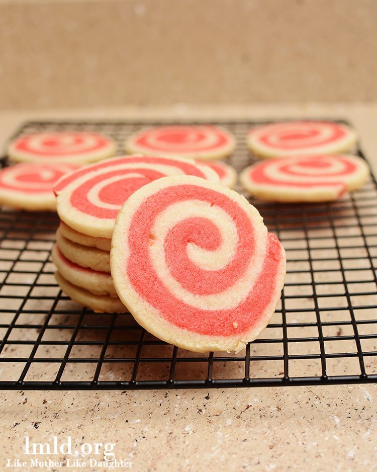 Valentines pinwheel cookies.