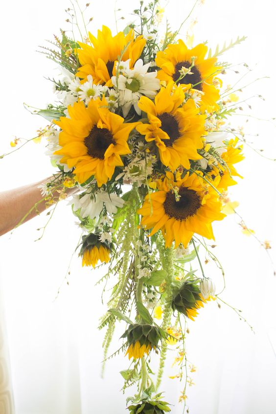 Vibrant sunflowers bouquet.