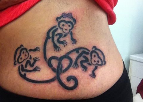A group of monkey tattoos.