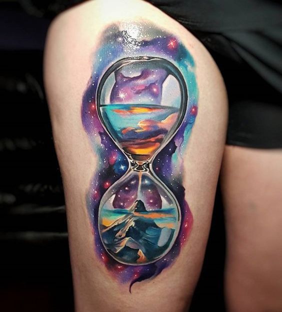 Adorable hourglass tattoo shows the importance of time.