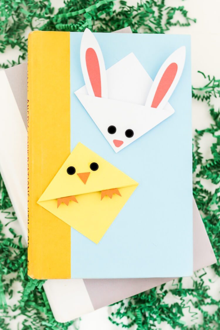 Bunny and chicks Easter bookmarks.