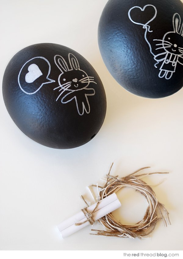 Chalkboard eggs for Easter.