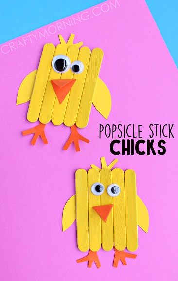Charming popsicle stick chicks.