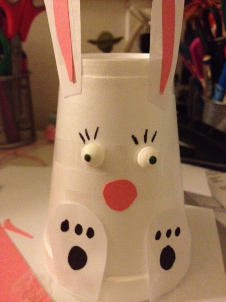 Cheap paper cup bunny.