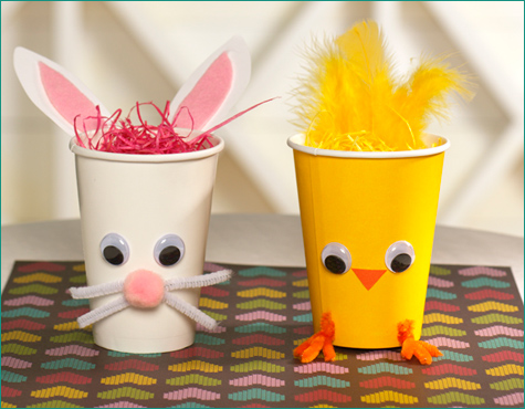 Chick & bunny treat holders.