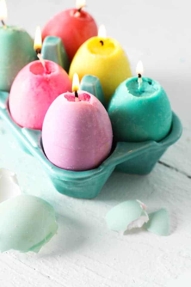 Colorful egg candles.