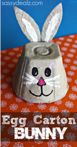 Egg carton bunny.
