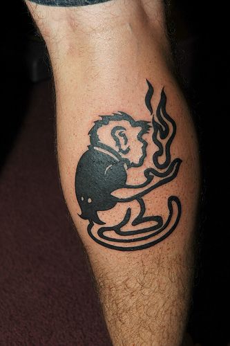 Fire monkey tattoo.