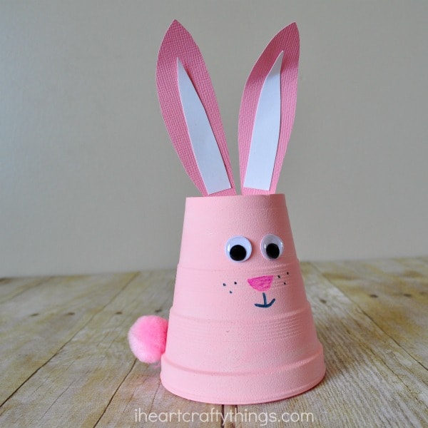 Foam cup bunny craft.