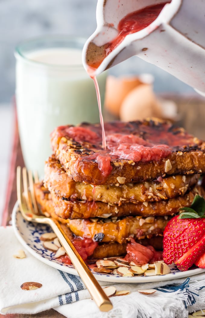 French toast with almond milk.