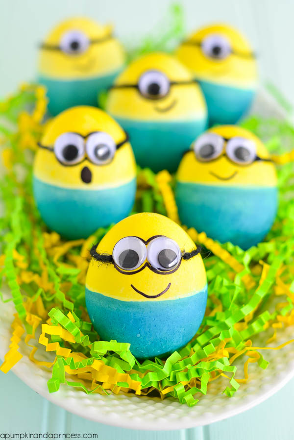 Funny dyed Easter minion eggs.