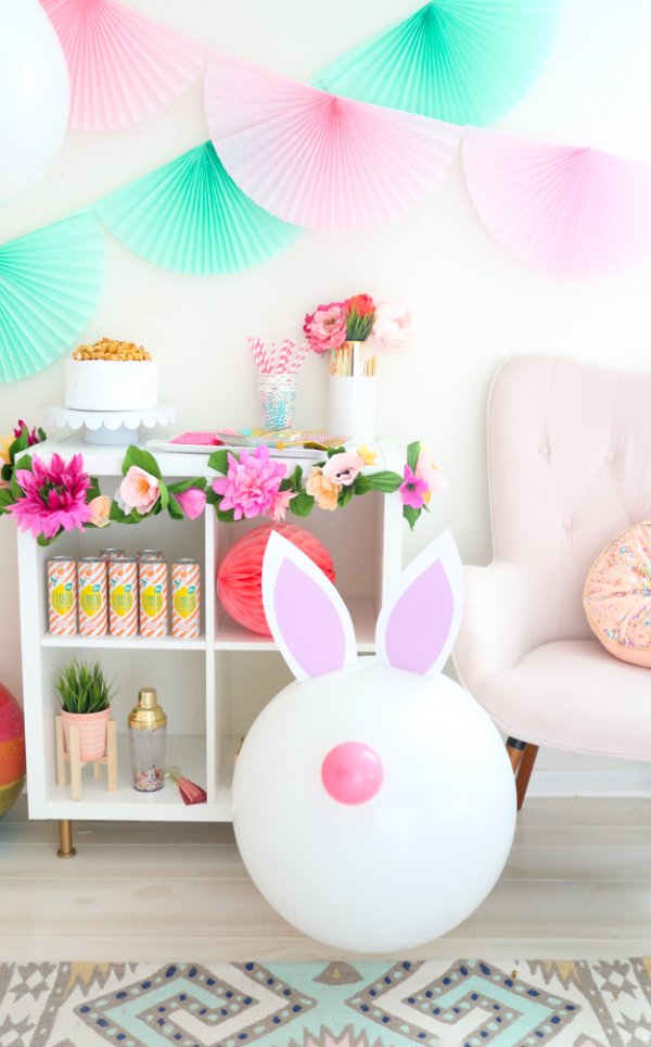 Giant Easter bunny balloon.