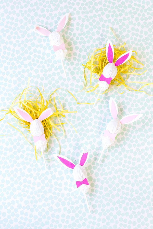 Handmade bunny lollipops.