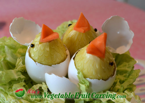 Hatching chick perfect Easter centerpiece.