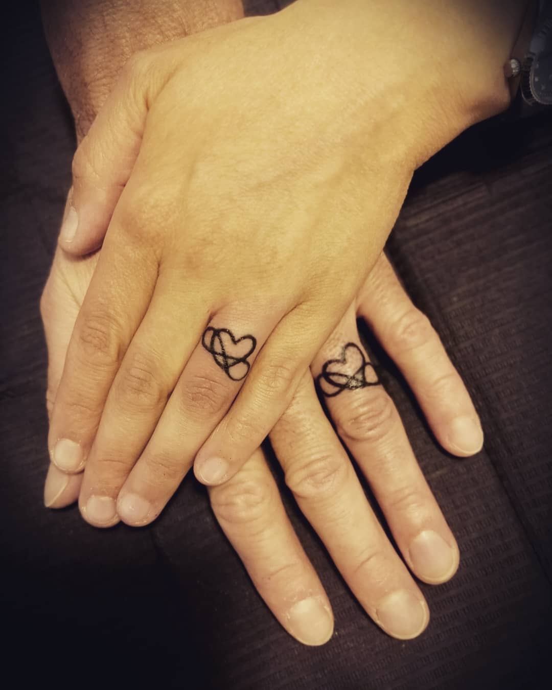 Heart & infinity tattoo for couple.