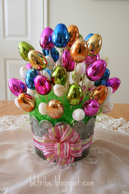 Metallic Easter egg bouquet.